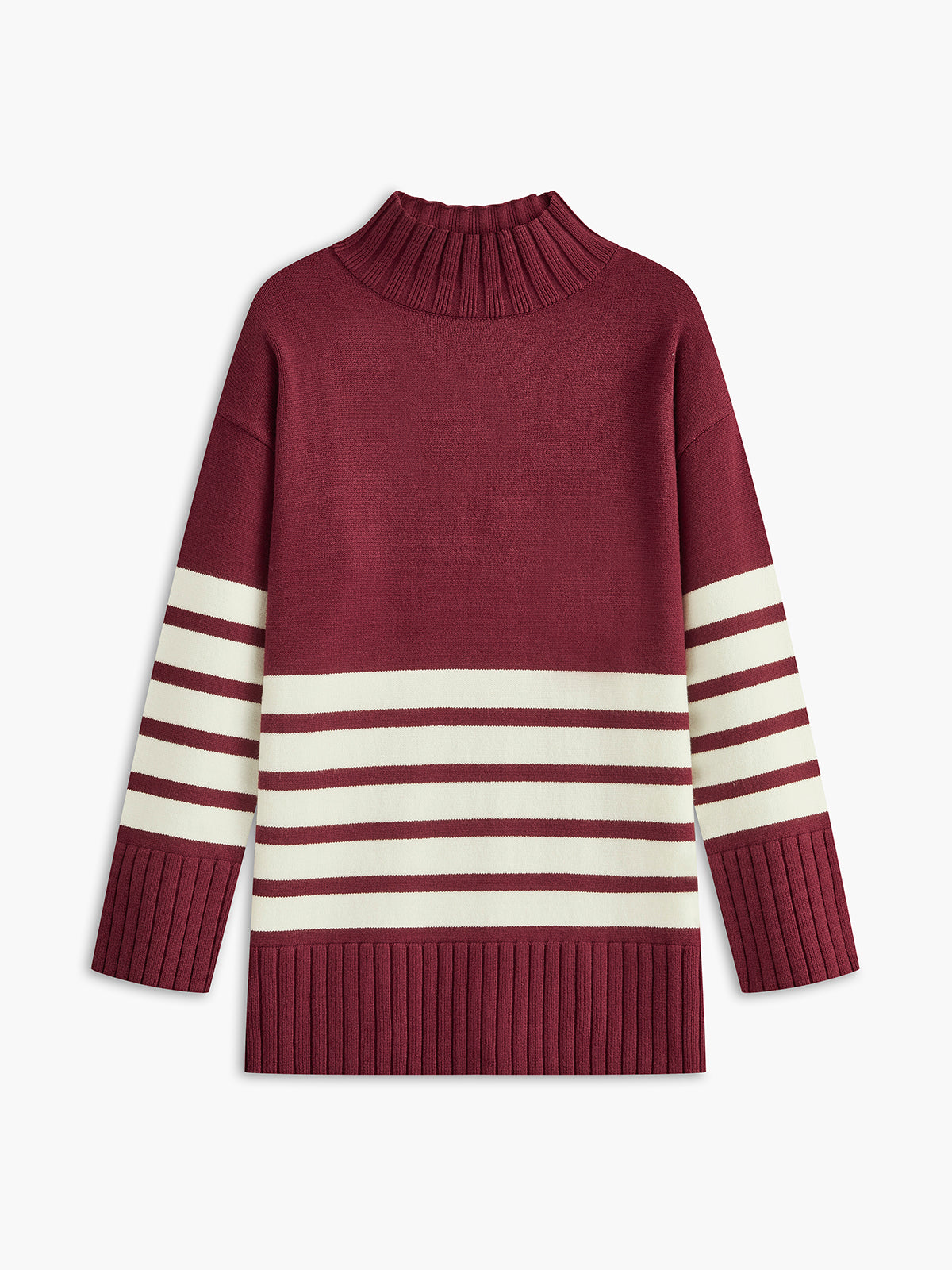 Elira Stockholm™ | Randig Turtleneck Klänning/Tröja för Kvinna