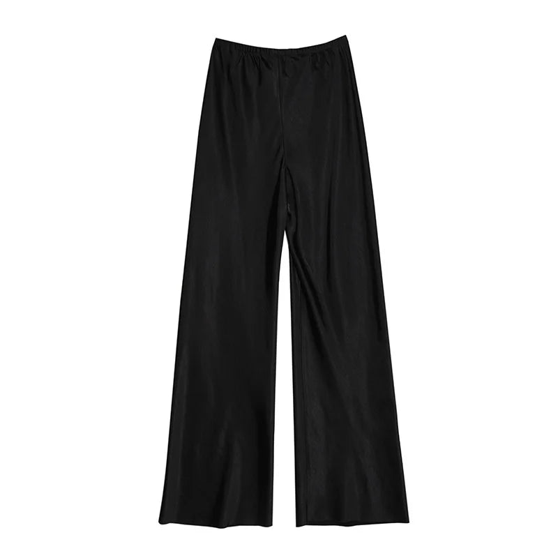 Elira Stockholm™ | Satin Byxor med Vid Ben