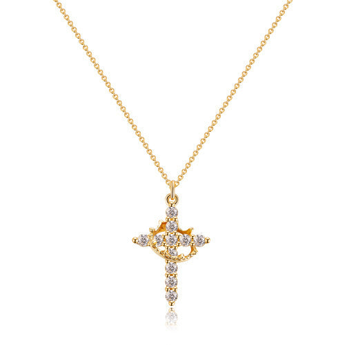 Elira Stockholm™ | Lyxigt Guldhalsband med Zirkonia Kors