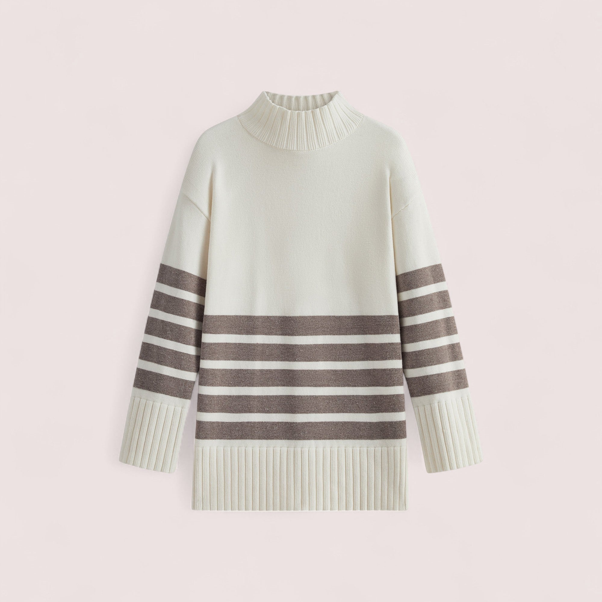 Elira Stockholm™ |  Randig Turtleneck Klänning/Tröja för Kvinna