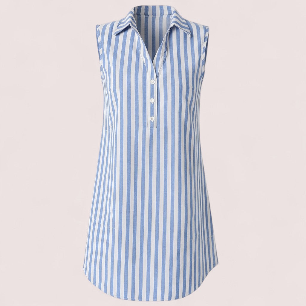 Elira Stockholm™ | Elegant randig skjortklänning
