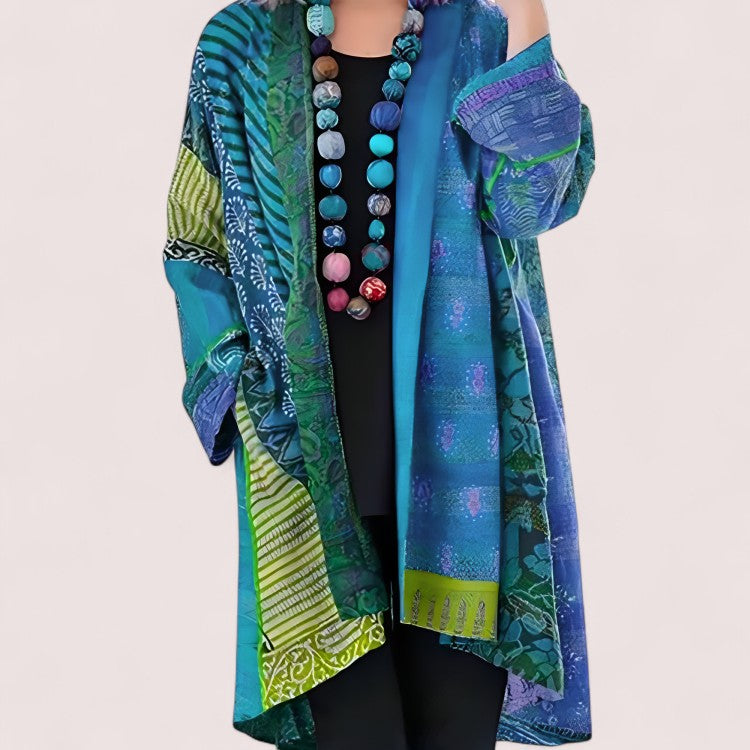 Elira Stockholm™ |   Konstnärlig Patchwork Kimono Jacka