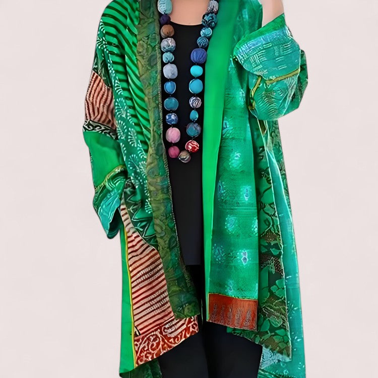 Elira Stockholm™ |   Konstnärlig Patchwork Kimono Jacka