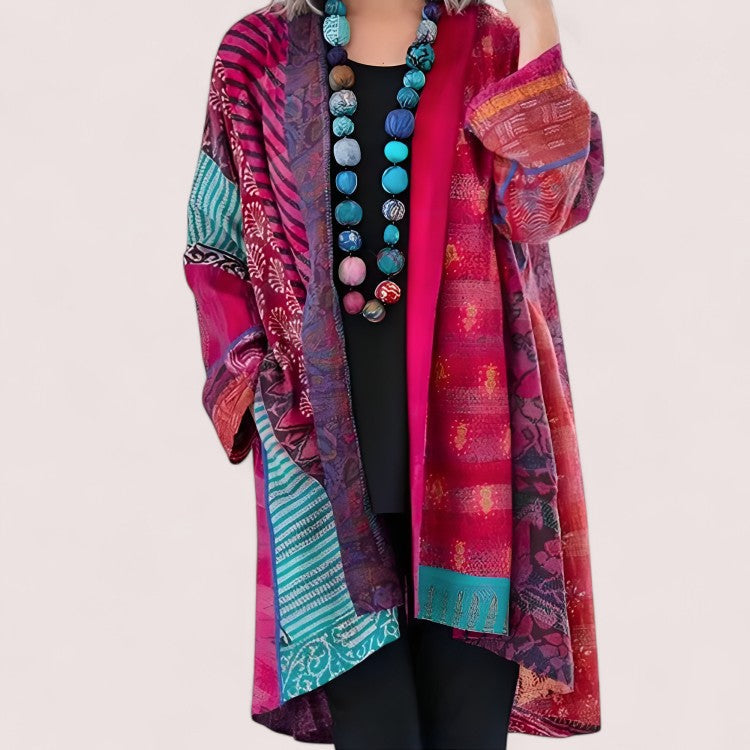 Elira Stockholm™ |   Konstnärlig Patchwork Kimono Jacka