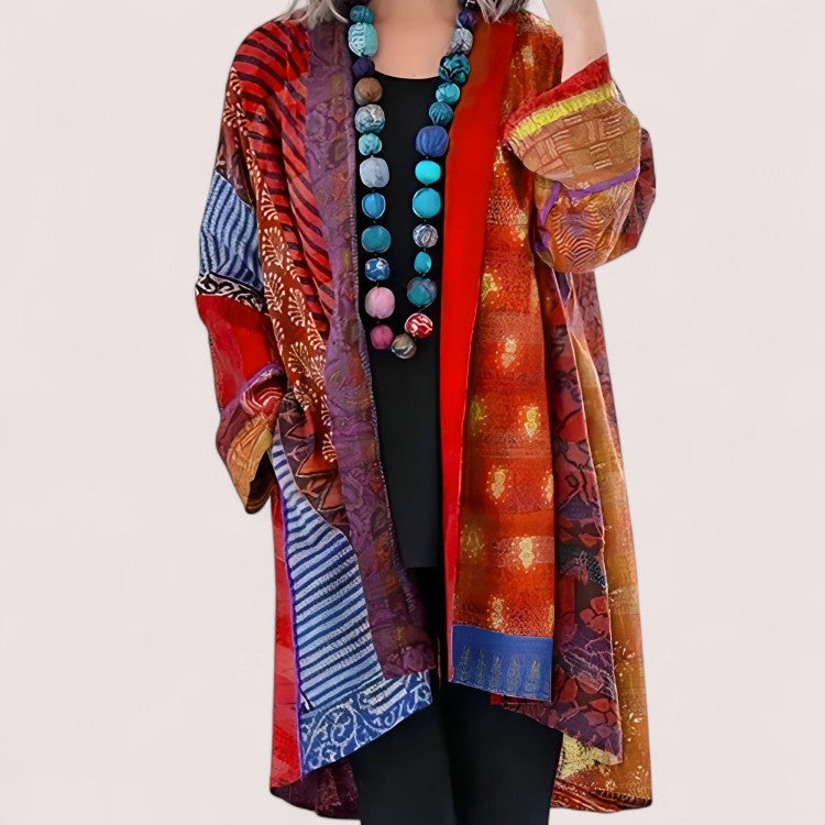 Elira Stockholm™ |   Konstnärlig Patchwork Kimono Jacka
