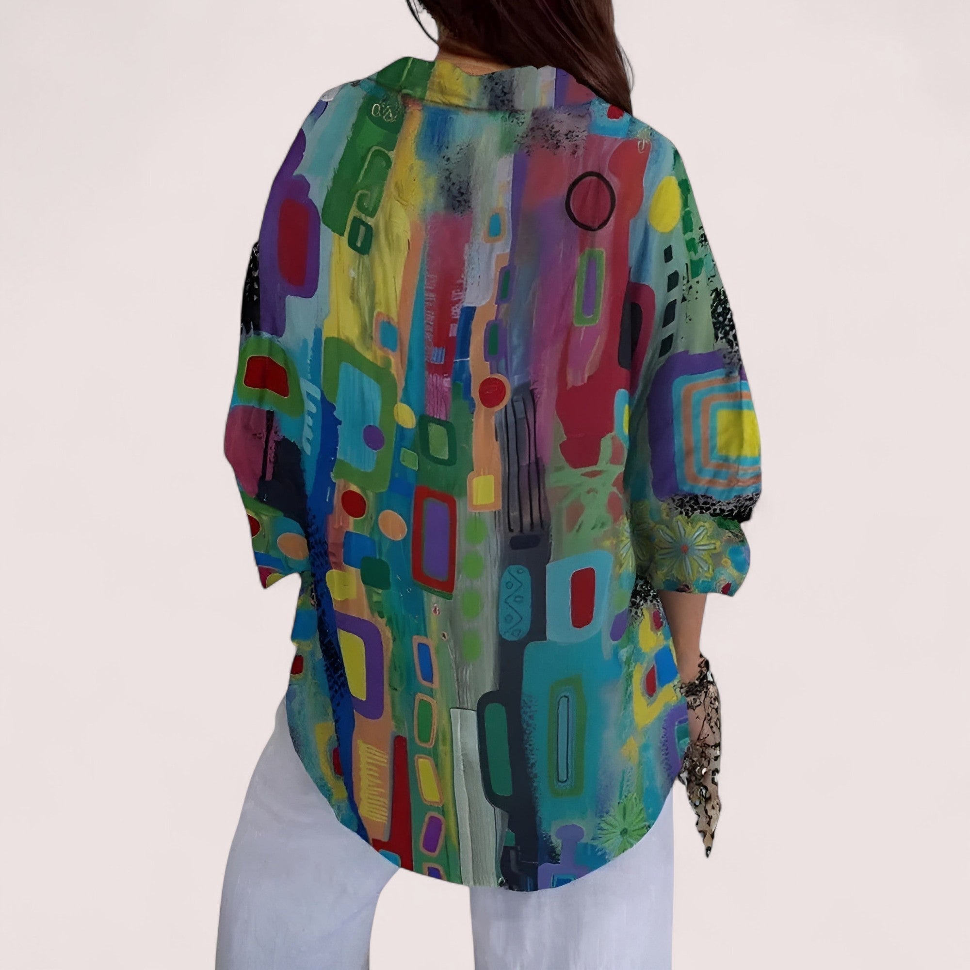 Elira Stockholm™ |  Blus med geometriskt mönster