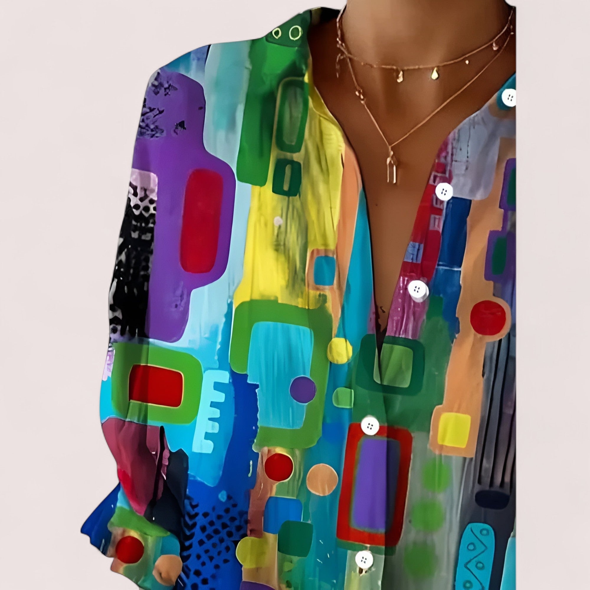 Elira Stockholm™ |  Blus med geometriskt mönster